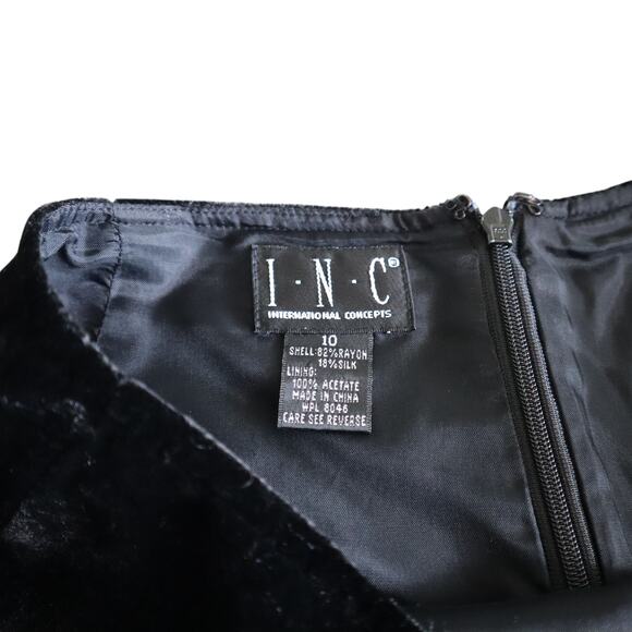 INC International Concepts Womens Vintage Silk Blend Velvet Mini Skirt Size 10 - Picture 6 of 9